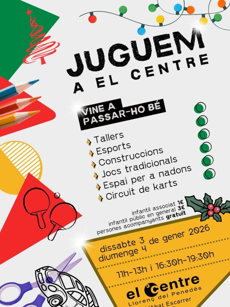 11.00 a 13.00 h

16.30 a 19.30 h
📍 Al Centre